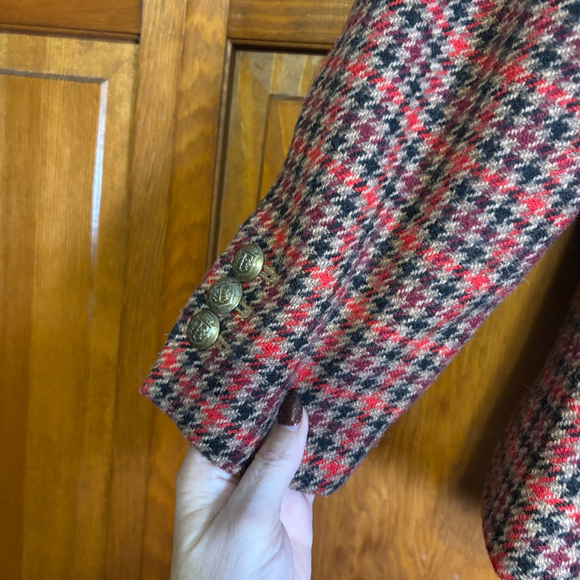 Talbots Aberdeen Wool Blend Plaid Blazer W 14WP Petite Plus Two-Button Jacket - Picture 3 of 8